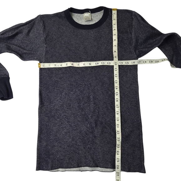 Vintage Indera men's blue waffle-knit thermal long-sleeve shirt - Picture 4 of 5